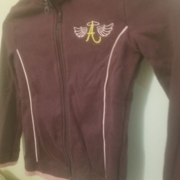Canyon River Blues Full Zip Sweatshirt Maroon Embroidered Angel Wings Size S - Picture 4 of 6